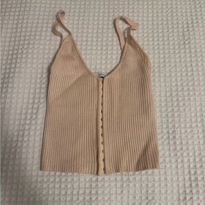 Zara Nude Ribbed Camisole Top